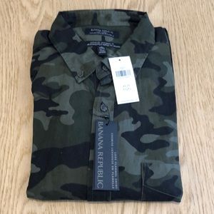 Banana Republic Luxe Flannel Camouflage Dress Shirt - Brand New